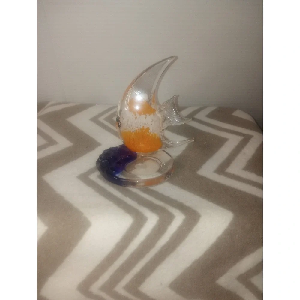 Party light Tropical Angel Fish Blown Glass Tea‎ Light Candle Holder
